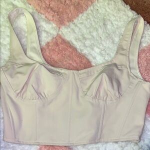 La Hearts Ivory Bustier Top